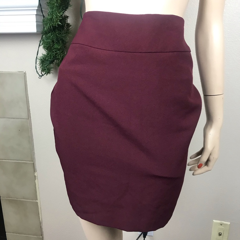 Burgundy Pencil Skirt